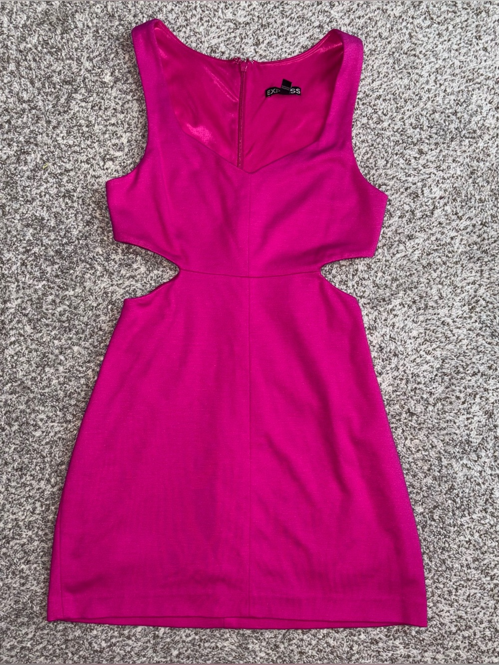 Express Hot Pink Cutout Bodycon Dress Size 2 | Barbiecore Party Club Mini